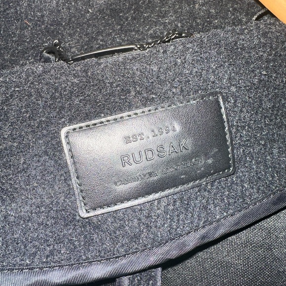 Rudsak wool blend/ leather hip length coat size small - Picture 5 of 7